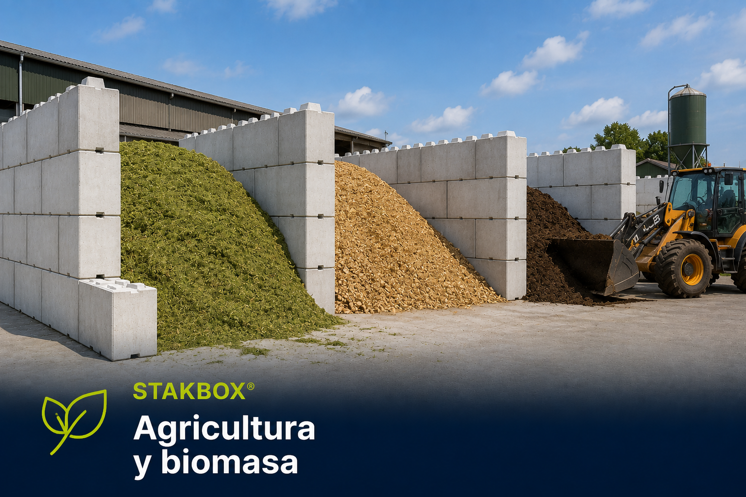 Almacenamiento agrícola y biomasa con bloques de hormigón